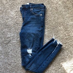 High waisted Free People ripped jeans